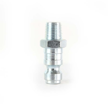 INTERSTATE PNEUMATICS 1/4 Inch Auto Steel Coupler Plug x 1/8 Inch Male NPT (Silver Color), PK 6 CPA421Z-D6